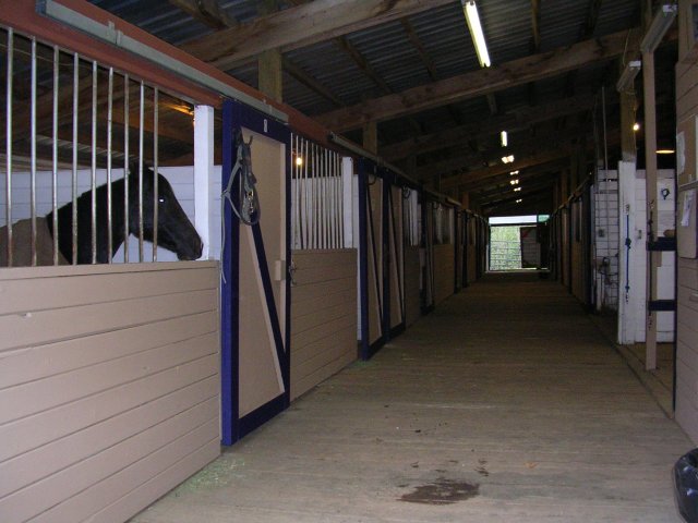Aisleway in barn
